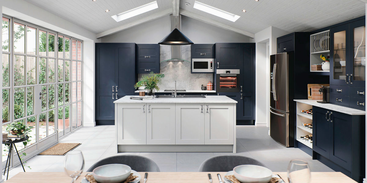 Oxford indigo blue painted shaker kitchen