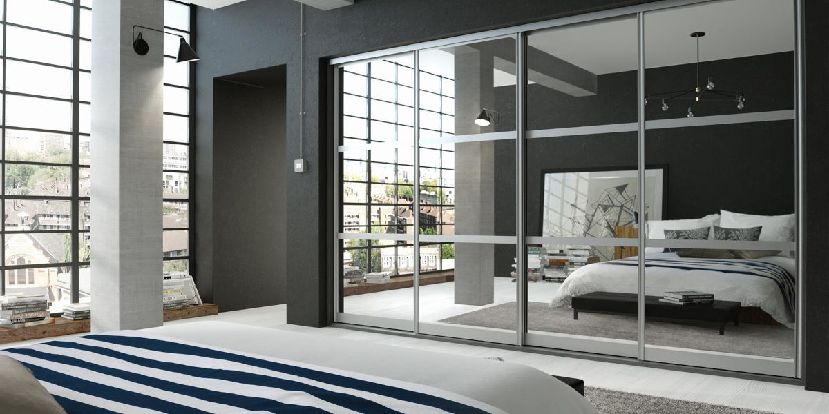 3 Panel mirrored sliding door wardrobes