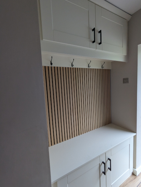 Boot room bench seat in Dukinfield Cheshire